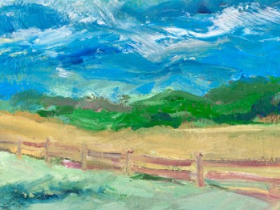 Blue Ridge Mountains, Pasture and Fence by Barbara A. Sharp