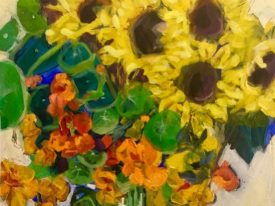 Sunflowers and Nasturtiums