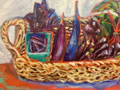 Purple Vegetables in a Basket by Marci Nadler