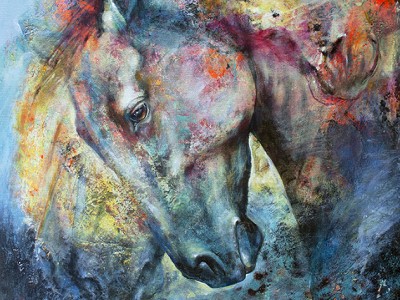 Western Dust - Mottled Horses by Iwona   Jankowski