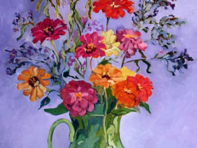 Zinnias, I by Gail Dee Guirreri Maslyk