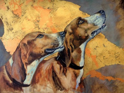 Hound Couple by Leslie Sorg