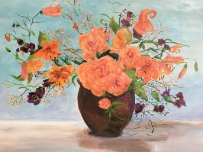 Poppies in Vase by Sarah Holmberg