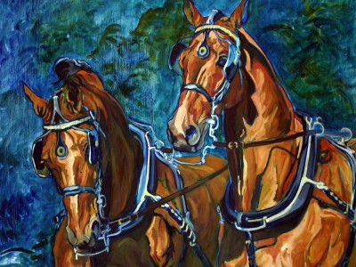 Coaching four-in-hand, III by Gail Dee Guirreri Maslyk