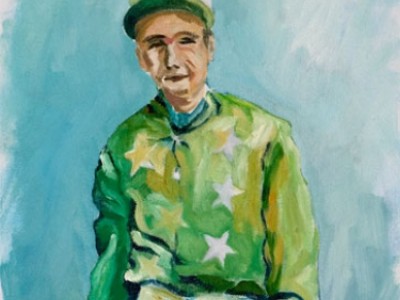 Jockey in Oakridge Silks, I by Gail Dee Guirreri Maslyk