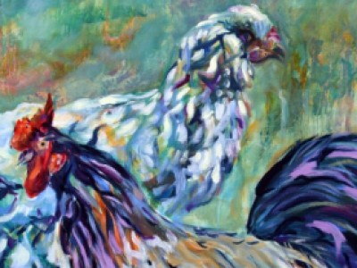 Two Roosters by Leslie Anthony