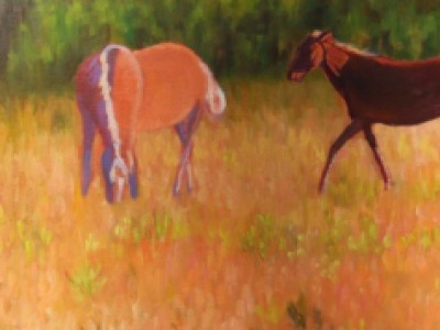 Horses Grazing by Anne Block