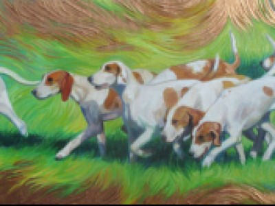 Hounds on Copper Paint