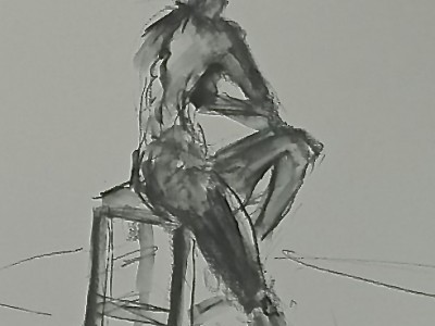 Seated nude study by Barbara A. Sharp